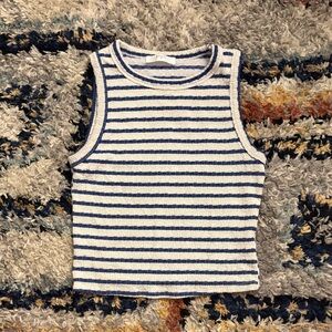 Navy and White Striped Sleeveless Top
